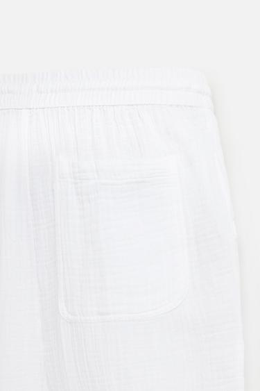 PANTALON EFFET FROISSÉ - Blanc de Zara - Image 9