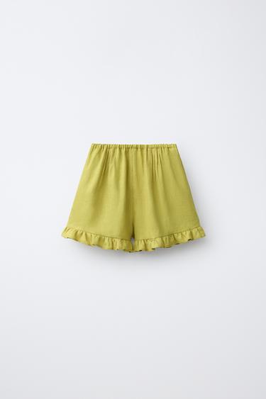 ΒΕΡΜΟΥΔΑ 100% ΛΙΝΟ - Πράσινο της ελιάς του Zara - Εικόνα 0
