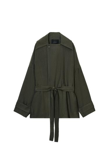Zara FLOWY SHORT TRENCH COAT ZW COLLECTION - Khaki