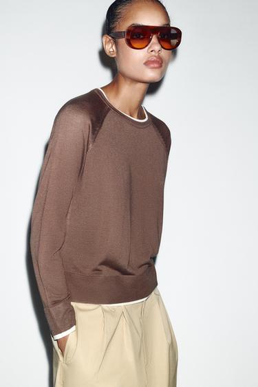 JERSEY PUNTO DOBLE - Marrón / Topo de Zara