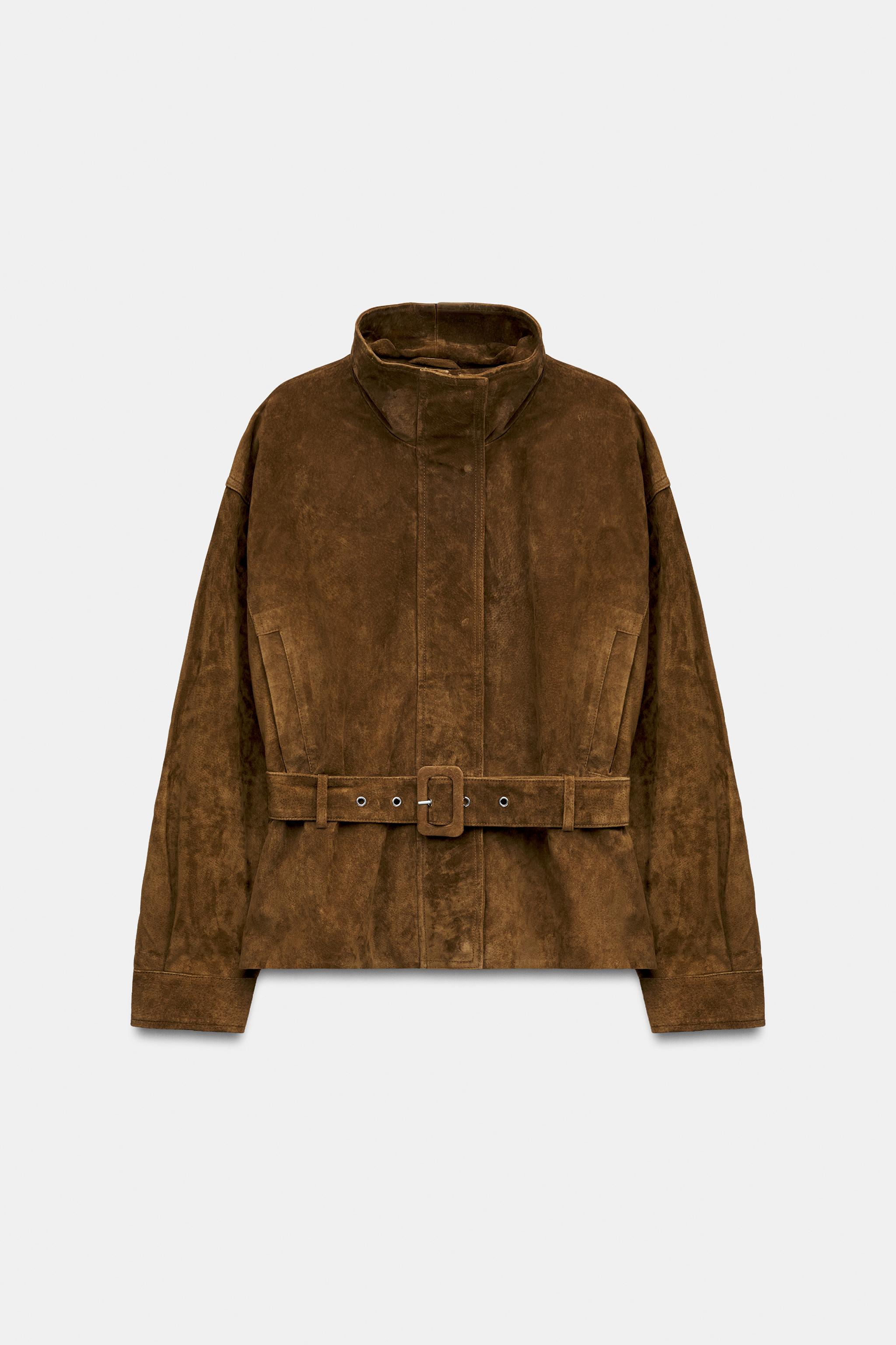 100% LEATHER BELTED JACKET