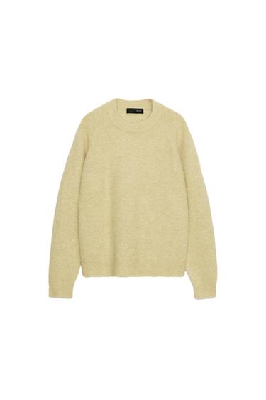 Zara REGULAR FIT ROUND NECK JUMPER - Light green