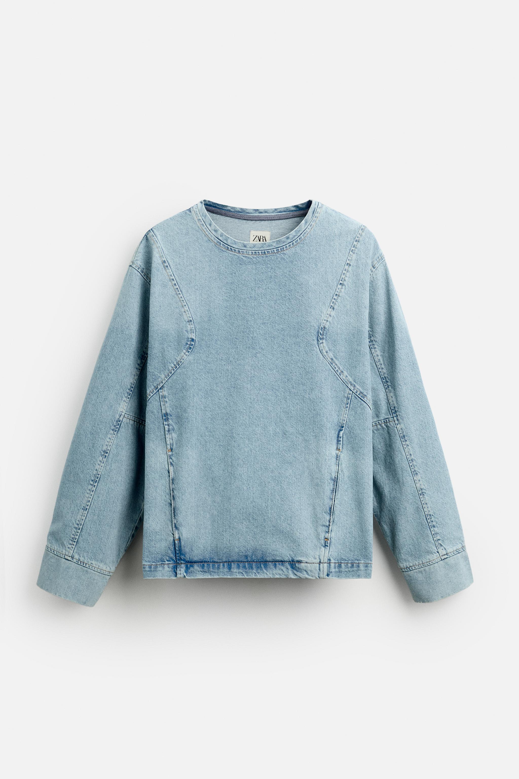 Zara new sz 2024 7 y sweatshirt and denim shirt