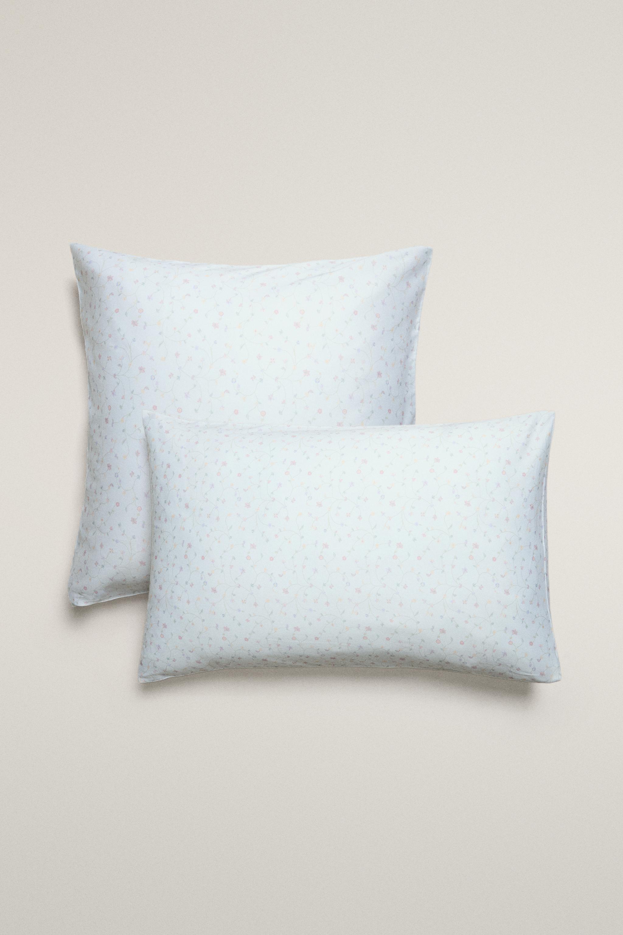 MINI FLOWER SATEEN PILLOWCASE — Blue / Green