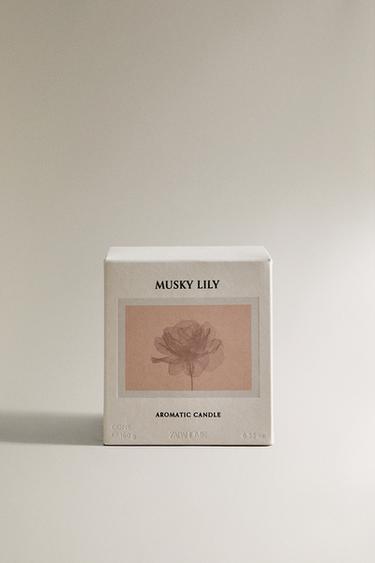 (180 G) MUSKY LILY SCENTED CANDLE - Dark plum by Zara - Image 4
