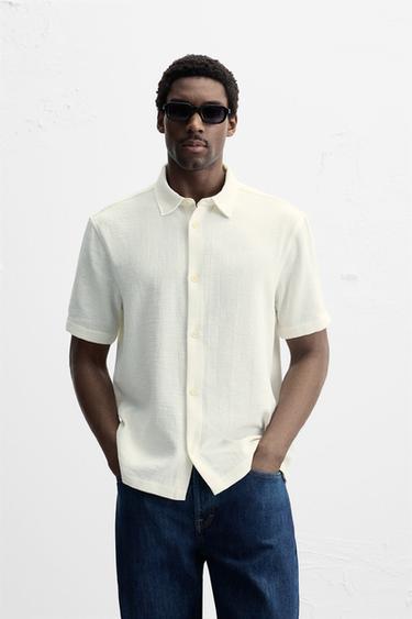 CHEMISE REGULAR FIT STRUCTURÉE - Écru de Zara