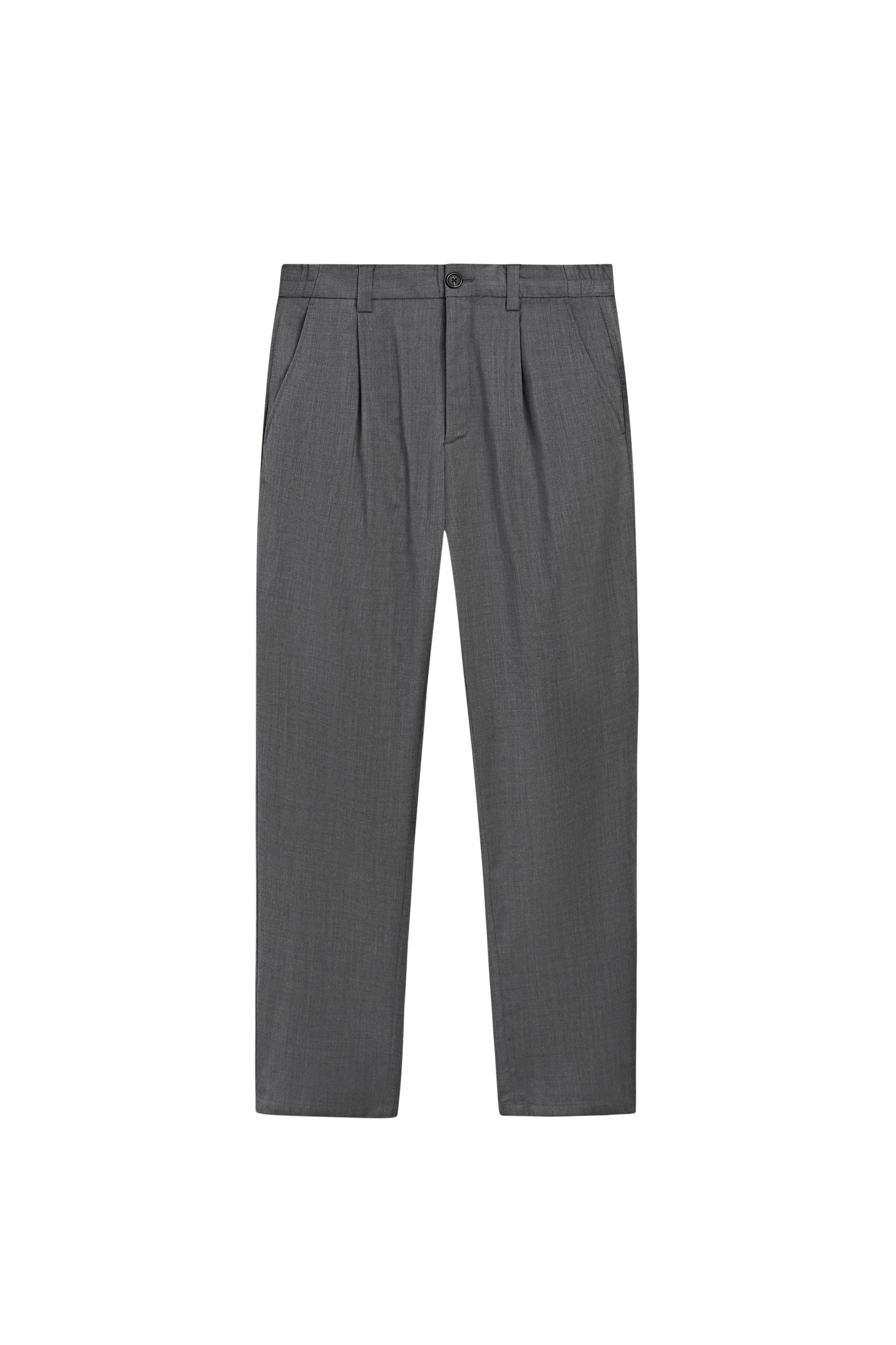 100% wool straight-leg pants — Gray