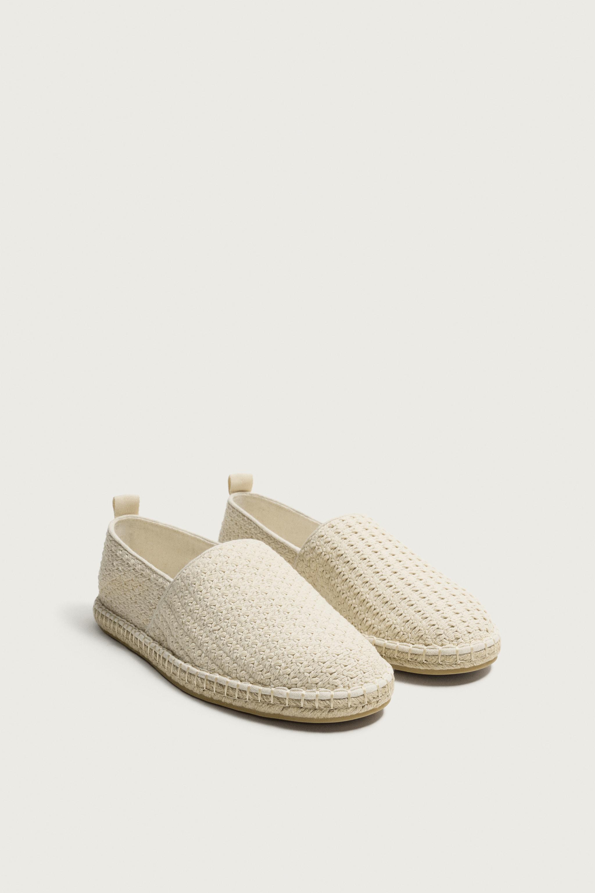 KNIT FABRIC ESPADRILLES — Ecru