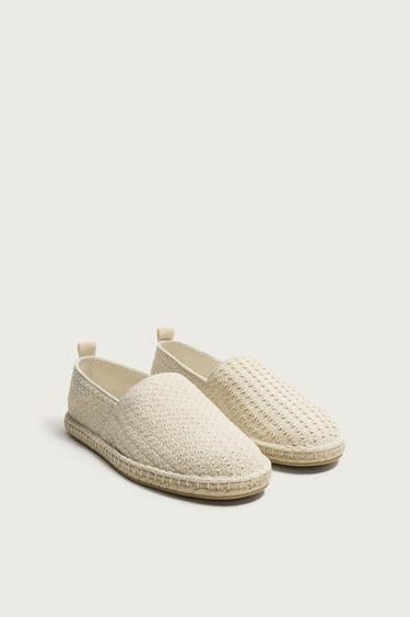 KNIT FABRIC ESPADRILLES — Ecru 2