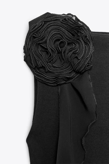 TOP À FLEUR SANS MANCHES - Noir de Zara - Image 6