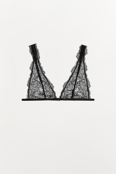 LACE TRIANGLE BRALETTE - Black by Zara - Image 5