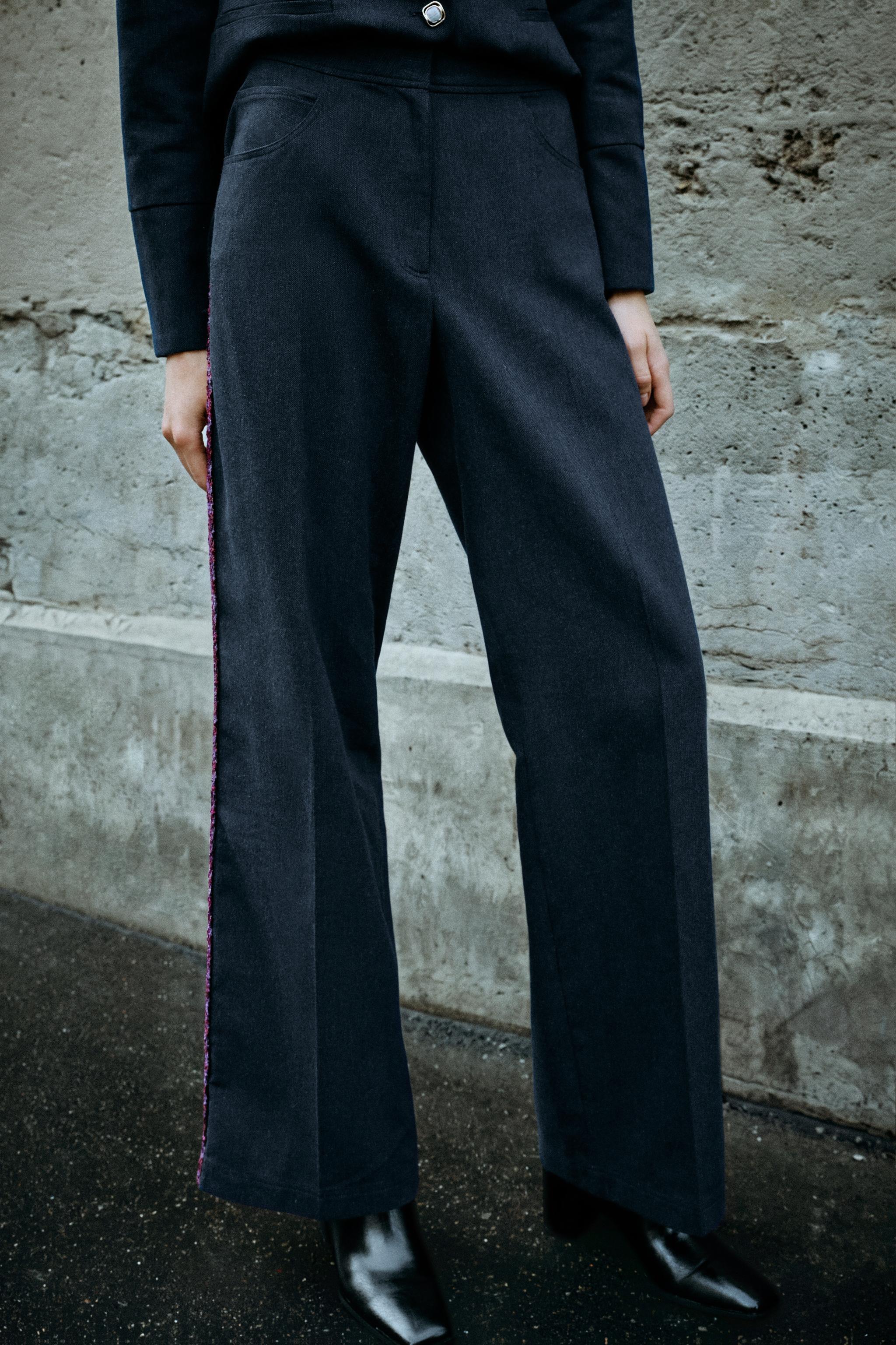 STRAIGHT-LEG TRIM PANTS