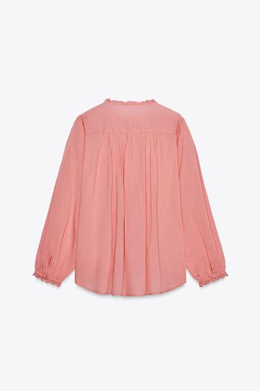 ROMANTIC LACE TRIM BLOUSE - Pink by Zara - Image 5