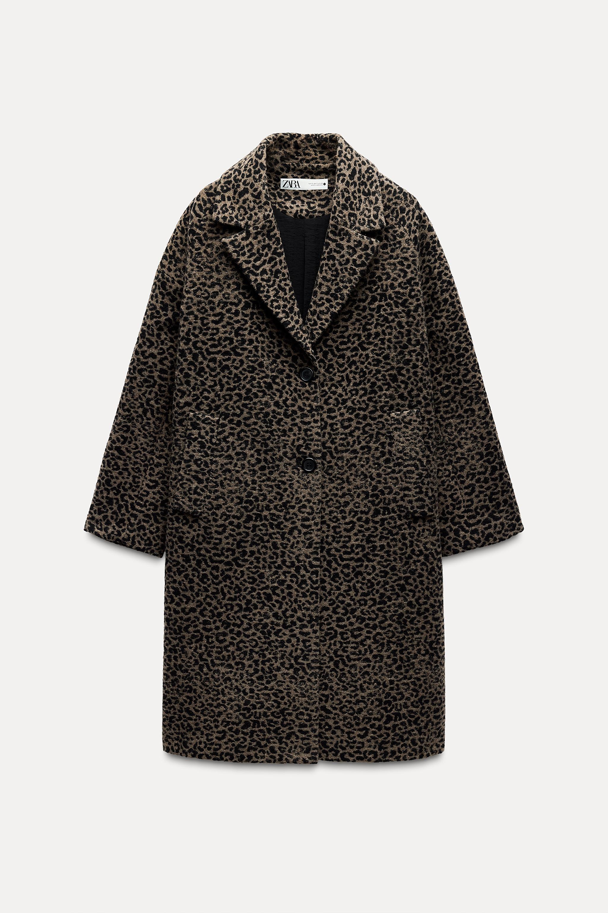 ZARA Basic Leopard Double Button high quality Coat