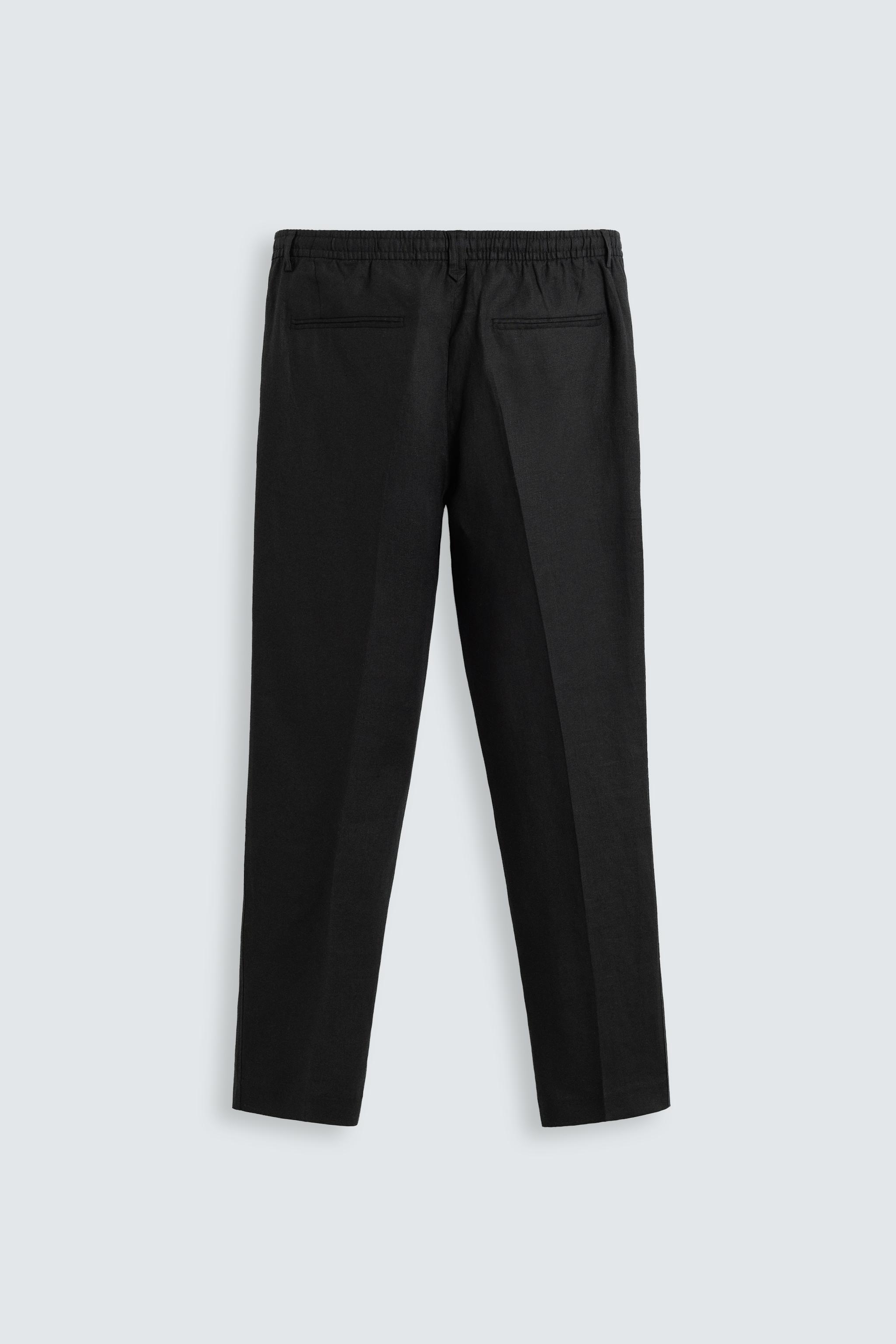 REGULAR FIT LINEN PANTS