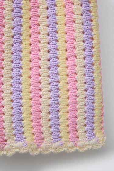 STRIPED KNIT BERMUDA SHORTS - Pastel pink by Zara - Image 3