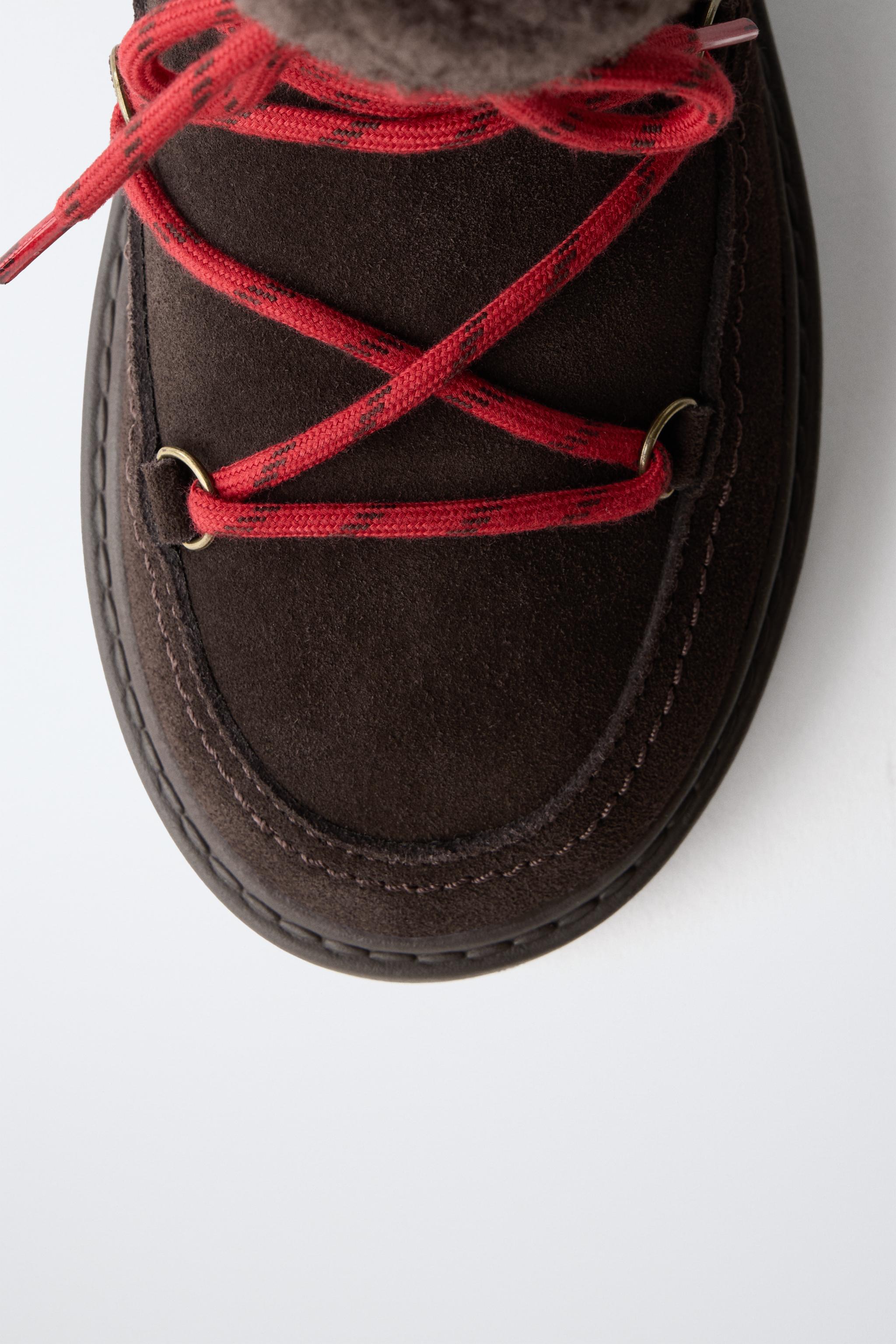 FUR-LINED LEATHER ANKLE BOOTS