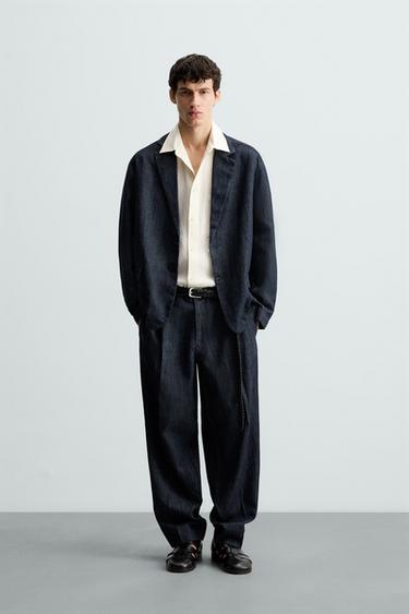 Zara RELAXED FIT DENIM BLAZER - Indigo - Image 0