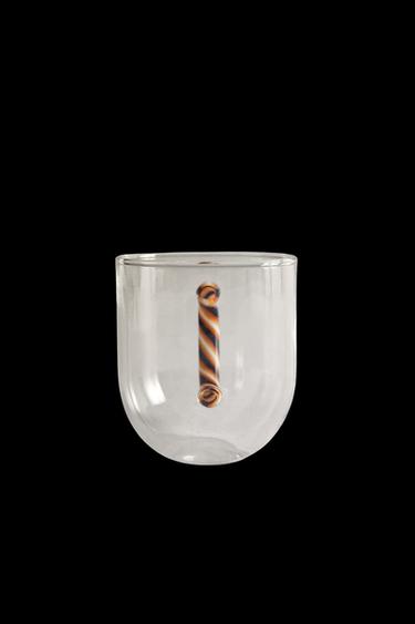 Zara BOROSILICATE GLASS MUG WITH A SPIRAL HANDLE - Orange