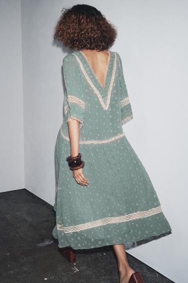 ZW COLLECTION ROMANTIC MIDI DRESS - dusty blue by Zara - Image 2