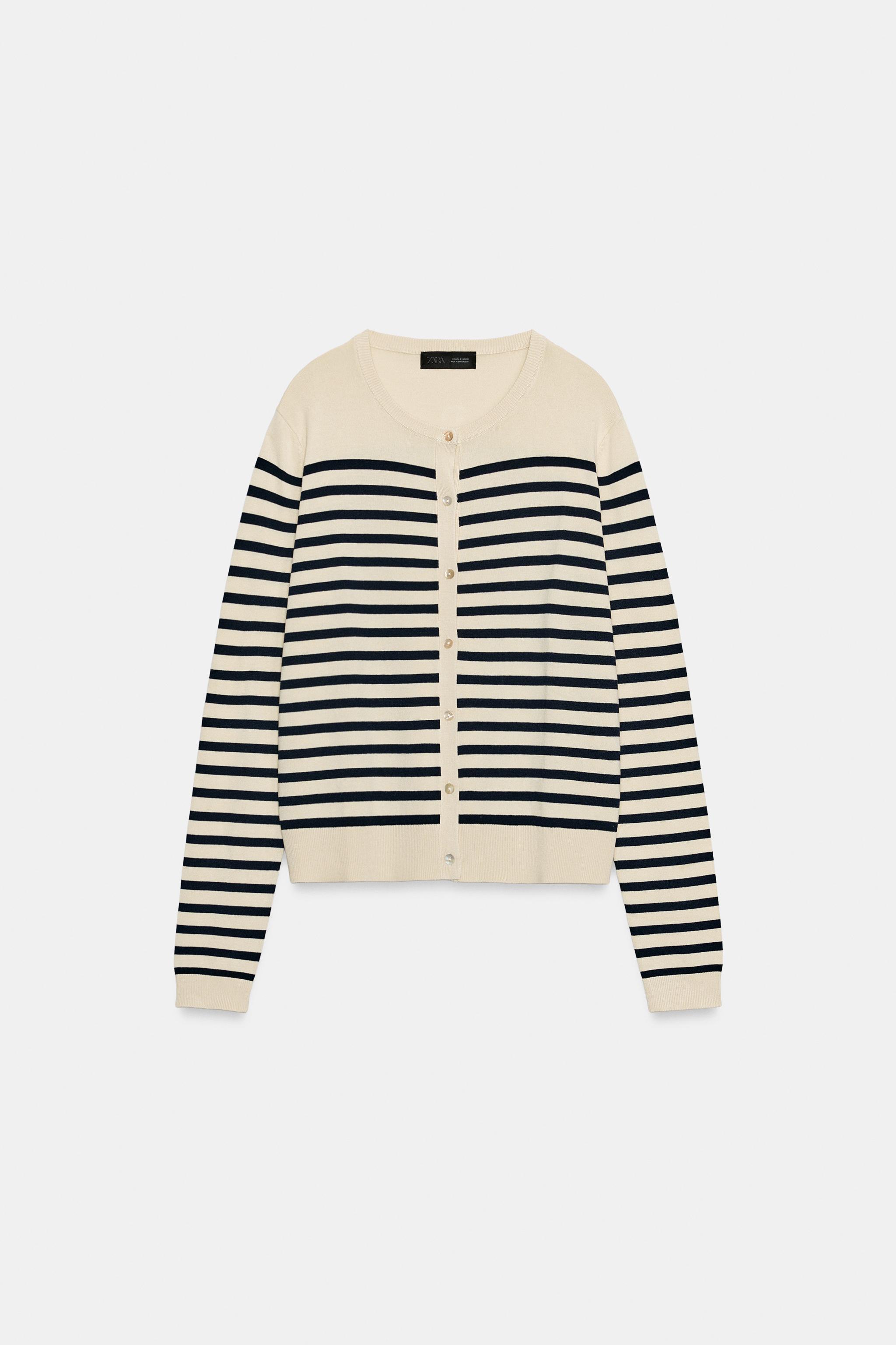Zara ÇİZGİLİ TRİKO HIRKA görsel 5
