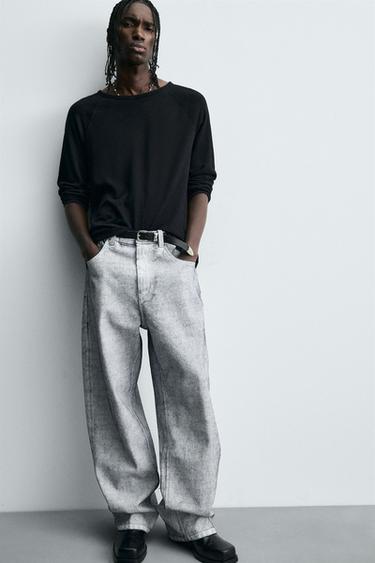 WAXED FINISH BAGGY FIT JEANS - white by Zara - Image 4