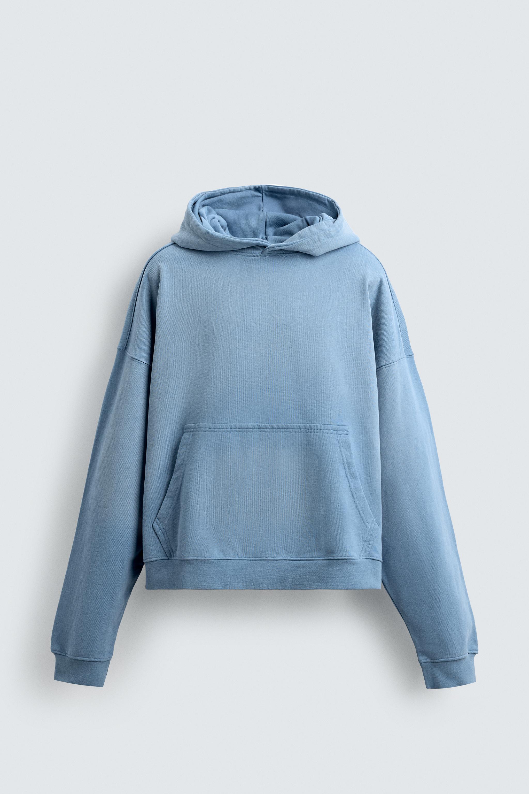 SPRAY WASH HOODIE SWEATSHIRT - Light blue | ZARA United States