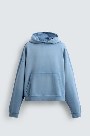SPRAY WASH HOODIE - Light blue by Zara