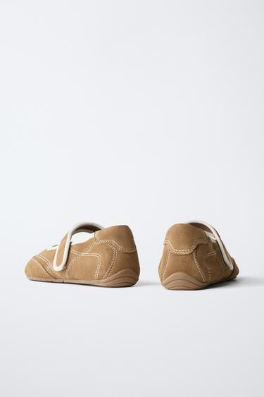 SUEDE SPORTY BALLERINA - Brown by Zara - Image 4
