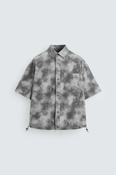 TEXTURED ABSTRACT PRINT SHIRT - Grey by Zara