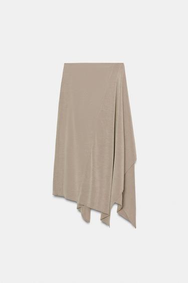 ASYMMETRIC FLOWING SKIRT - Sand by Zara - Image 8