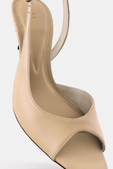 SANDALES À TALONS ASYMÉTRIQUES - Blanc écru de Zara - Image 4
