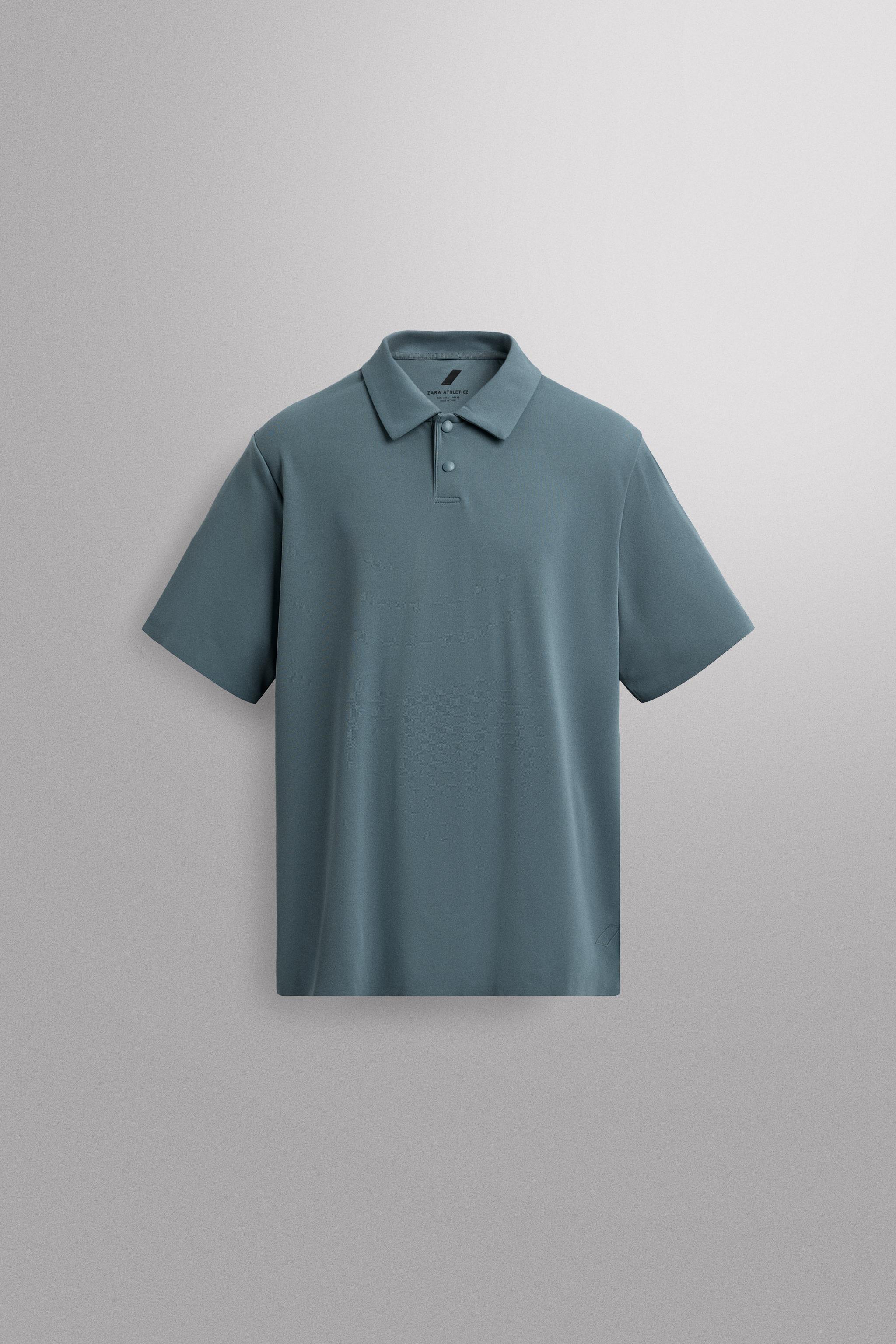 Мужские топы Zara TECHNICAL PIQUÉ TRAINING POLO — фото 7