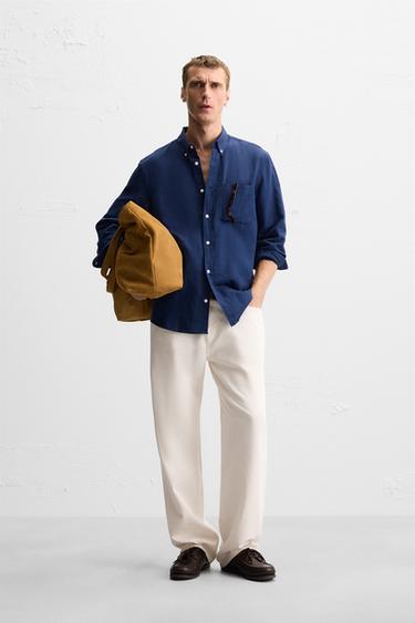 COTTON - LINEN SHIRT - Bluish by Zara