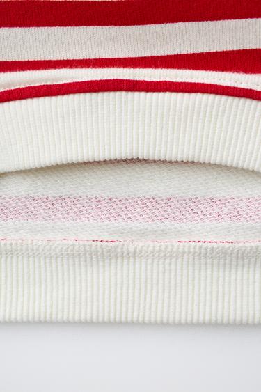 SWEAT À RAYURES ET APPLIQUÉ POMME - Rouge / Blanc de Zara - Image 3