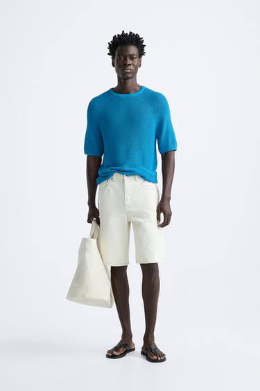 CROP FIT ÖRGÜ T-SHIRT