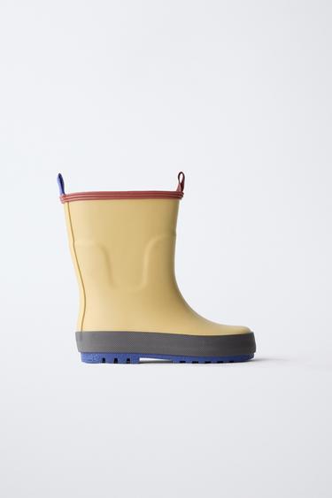 COLOUR BLOCK WELLINGTON BOOTS - Creamy White by Zara
