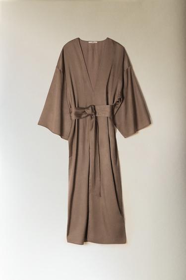 DÉSHABILLÉ SATIN FRONCÉ - Marron de Zara - Image 5