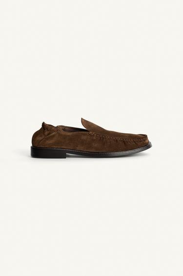 LEATHER LOAFERS - Brown by Zara - Image 3