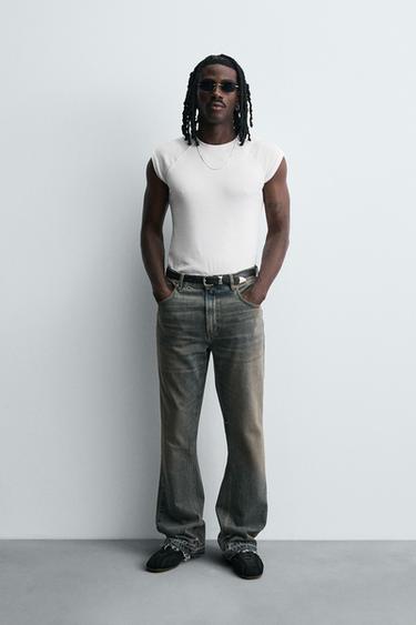 JEANS FLARE FIT - أزرق / أخضر الخاص بـ Zara