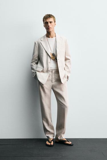 AMERICANA VESTIT 100% LLI - Beix clar de Zara - Imatge 0