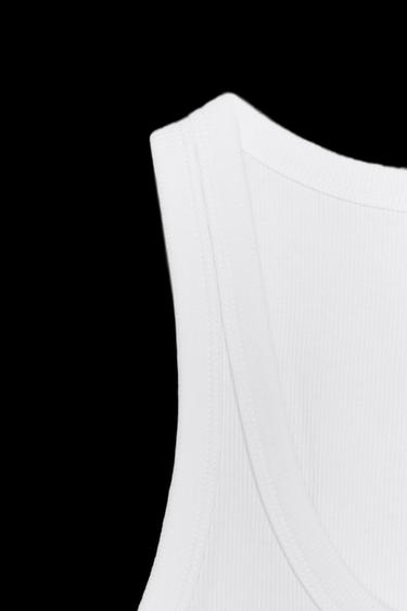Zara STRAPPY RIB TOP - White