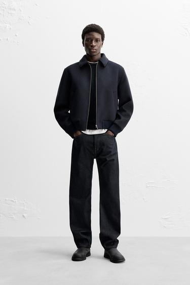 MANTECO WOOL-BLEND BOMBER JACKET - Navy blue by Zara - Image 0
