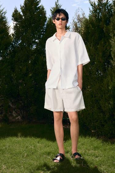 100% LINEN SHIRT - White by Zara