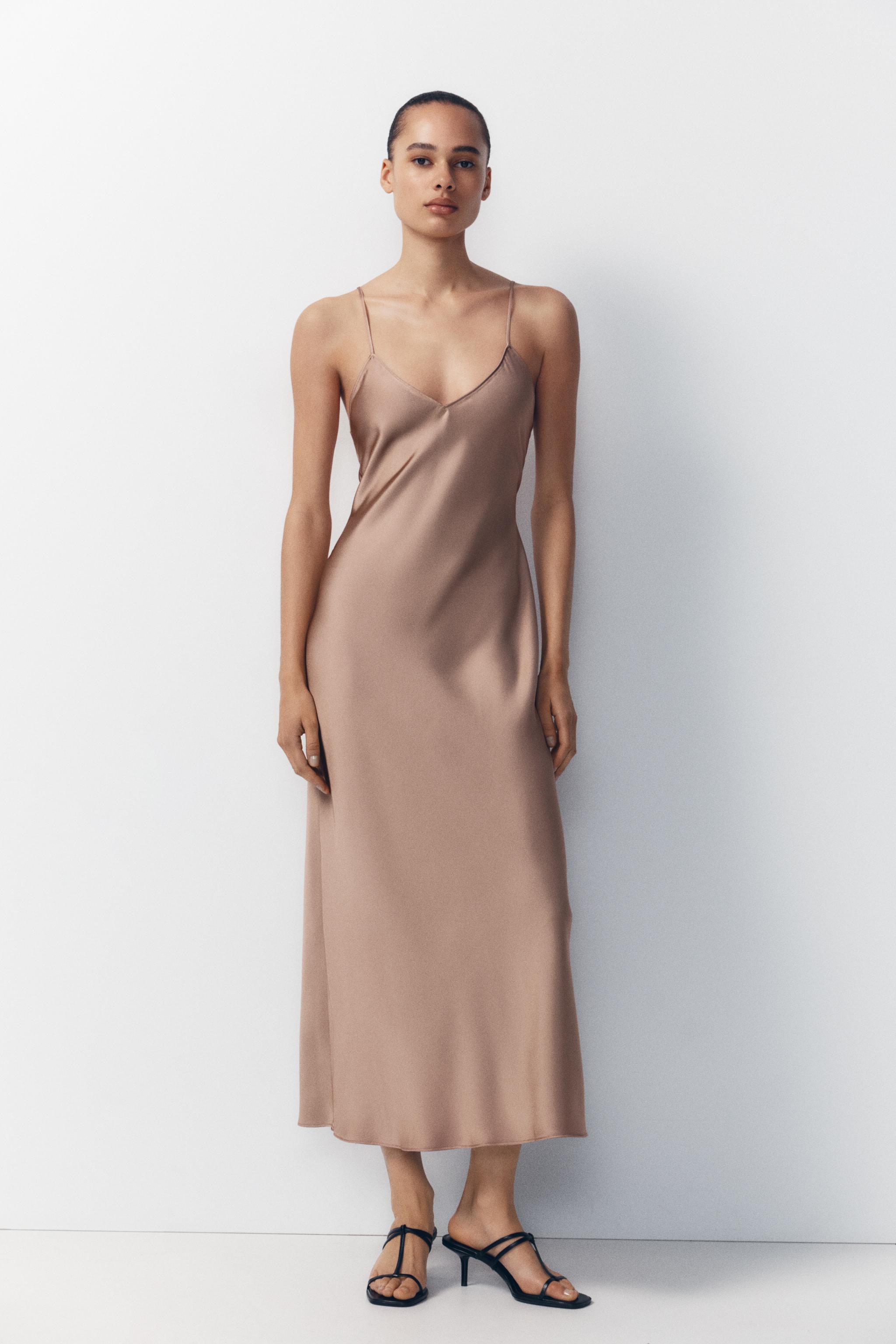 zara satin dress