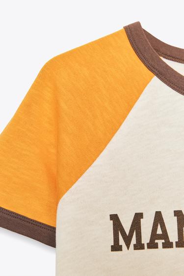T-SHIRT INSCRIPTION CÔTELÉ - blanc-orange de Zara - Image 7