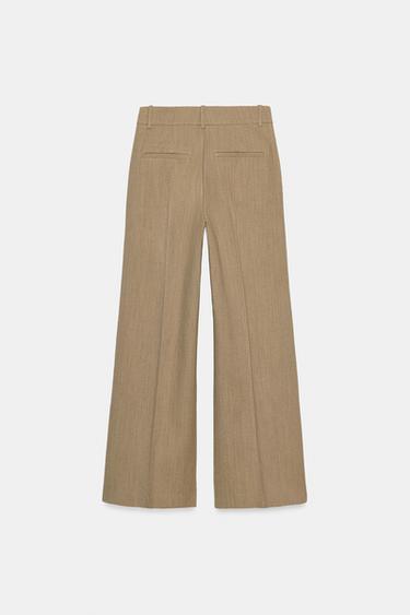 PANTALON AVEC LAINE NERVURE ZW COLLECTION - Beige de Zara - Image 5