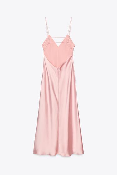 SATIN MIDI DRESS - Pastel pink by Zara - Image 5