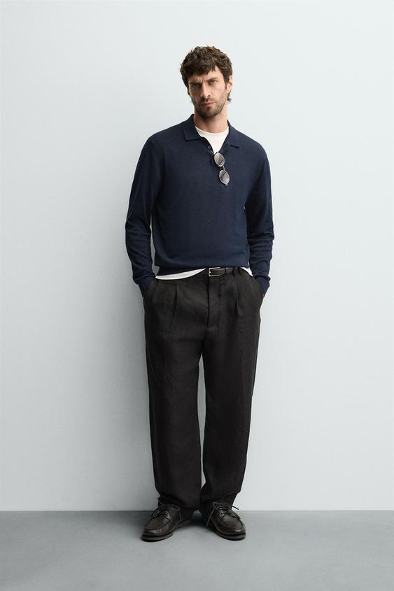 COTTON SILK KNIT POLO