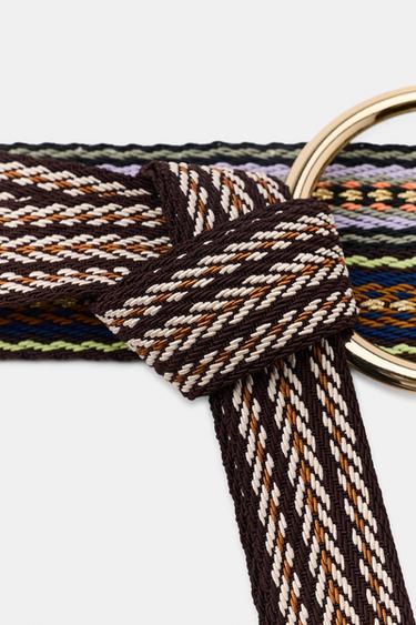 WIDE STRIPED WOVEN BELT - Multicoloured by Zara - Image 3